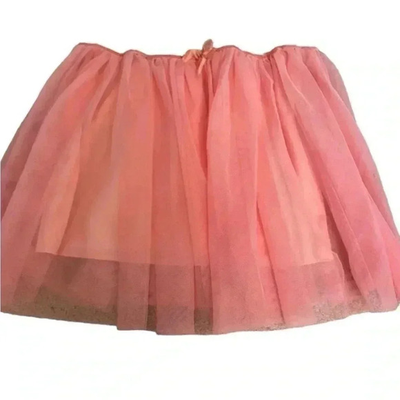 Gold Sequin Coral Tulle Sleeveless Layered Pink Princess Dress SZ 6/7 # 1564 - Picture 3 of 8